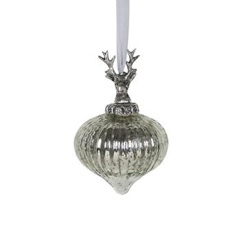 decoratie bal gewei zilver 10cm, Verzenden, Nieuw