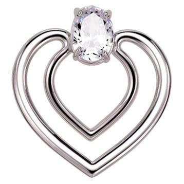 Fako Bijoux - Sjaalklem - Hart Met Kristal - 40x43mm -, Verzenden, Nieuw
