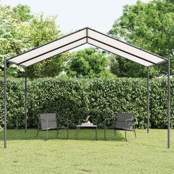vidaXL Paviljoen 4 x 4 x 2,6 m Wit Staal en Polyester 180, Verzenden, Nieuw