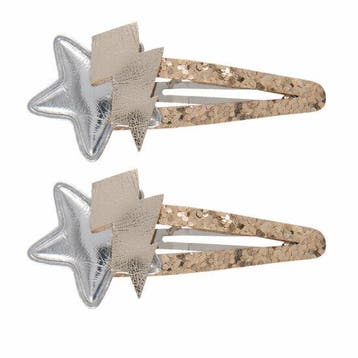 Haarspeld Klikklak 5cm - Ster Bliksem - Zilver Goud - Set, Nieuw