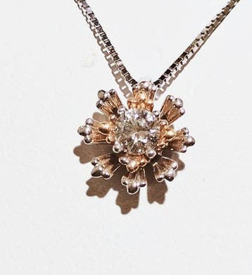 DD Gioielli - Ketting met hanger - 18 karaat Witgoud, Geel