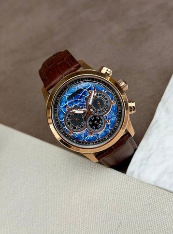 Heritor - Automatic Apostle - Day/Date - Blue/Gold - Zonder, Nieuw