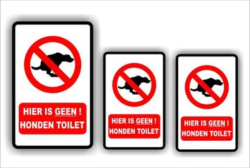 Geen hondentoilet sticker set 3 stuks (019.01), Verzenden, Nieuw, Overige typen
