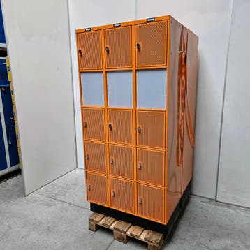 12-drs oranje metalen lockerkast - 190x90x55 cm, Ophalen of Verzenden, Nieuw