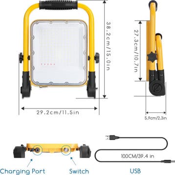 Bouwlamp LED - Werklamp - IP65 - 100W - Aigostar, Verzenden, Zo goed als nieuw