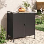 Kast Bolognano voor buiten 92x80x50 cm zwart mat casa.pro, Tuin en Terras, Tuinsets en Loungesets, Verzenden, Nieuw