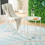 Tuintafel Sandefjord bijzettafel metaal 53x46x46cm wit [en.c, Verzenden, Nieuw