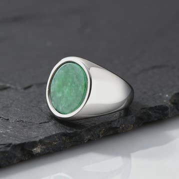 Stijlvolle Heren Ring van Natuursteen (Turquoise/Groen) - Ro, Verzenden, Nieuw