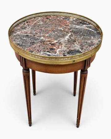 Bouillotte tafel - Marmer, Hout