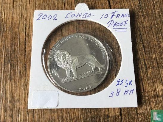 Congo-Kinshasa 10 francs 2002 (PROOF) Queen Astrid, Postzegels en Munten, Munten | Afrika, Losse munt, Goud, Zilver, Overige landen