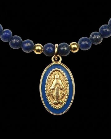 Lapis lazuli - Mirakelmedaille - Reliek van Geloof en