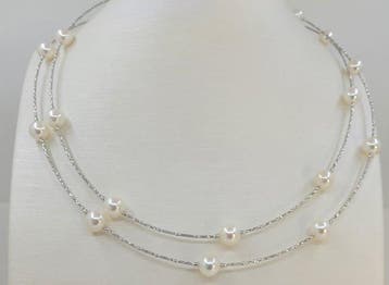 Halsketting - 18 karaat Witgoud, ALGT gecertificeerde, Sieraden, Tassen en Uiterlijk, Kettingen, Nieuw