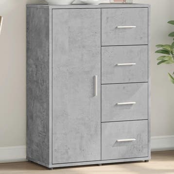 vidaXL Dressoir 60x31x84 cm bewerkt hout betongrijs, Verzenden, Nieuw, Overige houtsoorten, Minder dan 50 cm