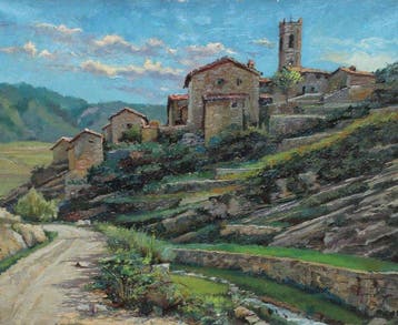 Ecole Française (XX) - Lumière sur le Village - NO RESERVE