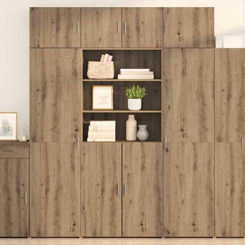 vidaXL Highboard Artisan Eiken 80 x 42,5 x 185 cm Bewerkt, Huis en Inrichting, Kasten | Buffetkasten, Verzenden, Nieuw, 50 tot 100 cm