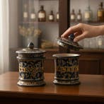 Themacollectie - 2x apothekersalbarellen Model Rosarum &