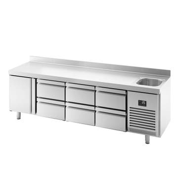 GGM Gastro | Koelwerkbank PREMIUM PLUS - 2452x600mm - 510 |, Verzenden, Nieuw in verpakking, RVS Meubilair
