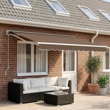 vidaXL Elektrisch Uittrekbaar Zonnescherm Taupe 4 × 3 m, Verzenden, Nieuw