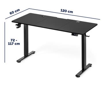 Zit sta bureau Zwart 120x60x72-117cm (Kantoor inrichting), Verzenden, Nieuw in verpakking