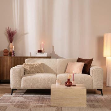 50% Korting: Scandinavische bank 2,5-zits Vegas bouclé beige, Ophalen, Zo goed als nieuw, Scandinavisch, Modern