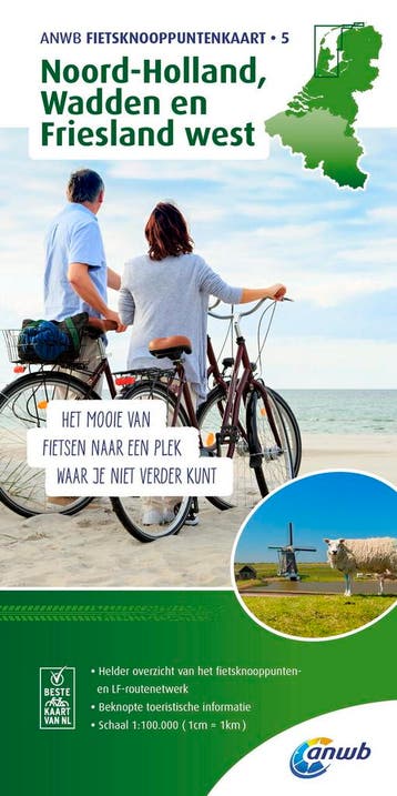 Noord-Holland, Wadden Fietsknooppuntenkaart 5 - ANWB, Verzenden, Zo goed als nieuw, ANWB