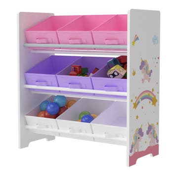 Kinderrek Boiro 59,5x65x30 cm eenhoorn motief [en.casa], Verzenden, Nieuw