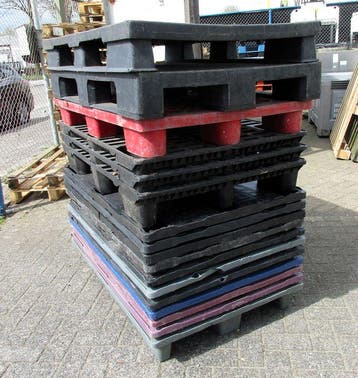 Kunsstof Pallet, B80 x D120 x H15cm, Gebruikt