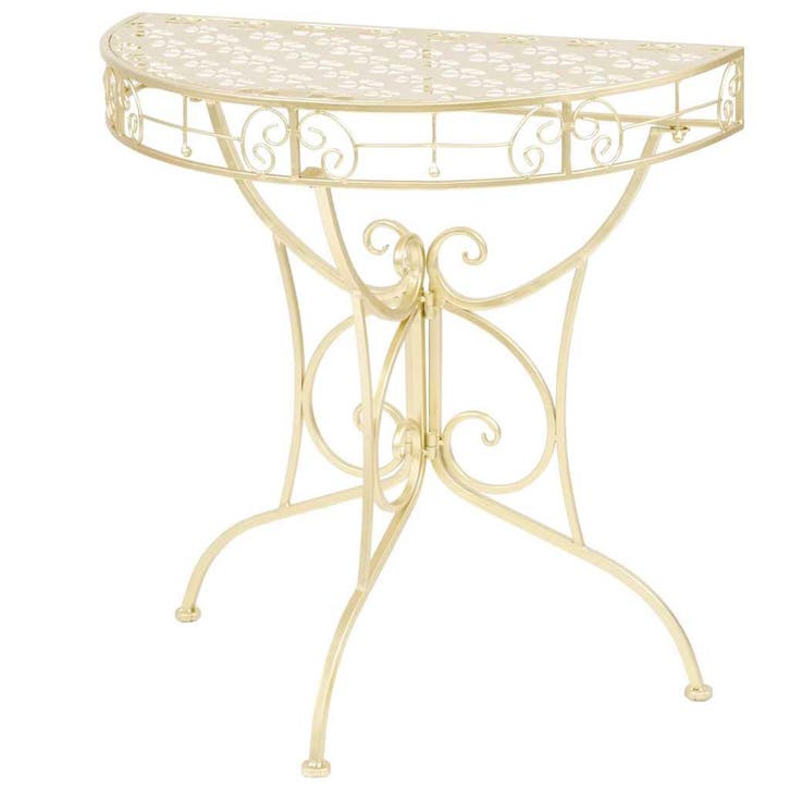 vidaXL Bijzettafel vintage stijl half rond 72x36x74 cm, Huis en Inrichting, Tafels | Bijzettafels, Nieuw, 60 cm of meer, Verzenden