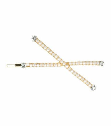 Haarspeld Schuifspeldje 6cm - Dubbel - Pareltjes Strass -, Nieuw
