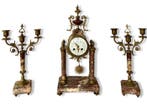 Klok en garnituur set - Antiek Marmer, Brons - 1900-1910
