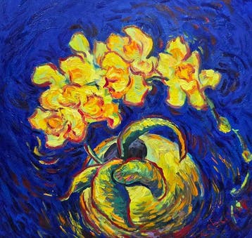 Vitaly Leshukov Soldatov (1968) - Explosión amarilla, Antiek en Kunst, Kunst | Schilderijen | Klassiek