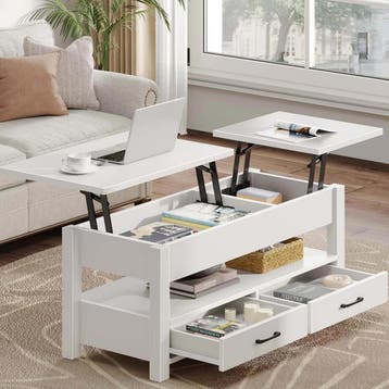 Salontafel met opbergruimte - Koffietafel - 100x50 cm - Wit, Huis en Inrichting, Verzenden, Zo goed als nieuw