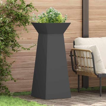 vidaXL Pilaar Plantenbak Zwart 40 x 40 x 100 cm, Verzenden, Minder dan 60 cm, Nieuw, Metaal