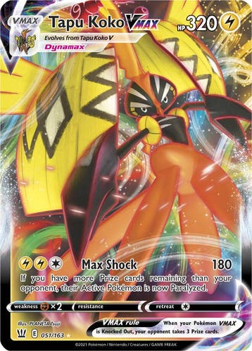 Tapu koko VMAX 051/163 Battle Styles, Ophalen of Verzenden, Nieuw, Losse kaart, Foil