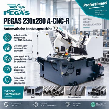 Automatische bandzaagmachine Pegas-Gonda 230x280mm, Ophalen of Verzenden