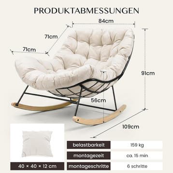 Schommelstoel - Fauteuil met armleuning - Relaxfauteuil - Re, Verzenden, Zo goed als nieuw