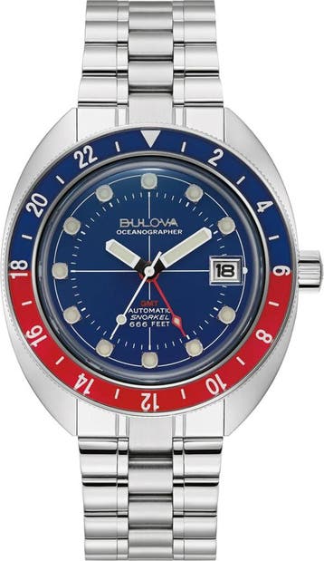 Bulova 96B405 Oceanographer automatisch horloge, Overige merken, Staal, Verzenden, Polshorloge