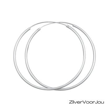 Zilveren creolen oorringen groot 60 mm 2 mm breed, Sieraden, Tassen en Uiterlijk, Verzenden, Nieuw, Zilver