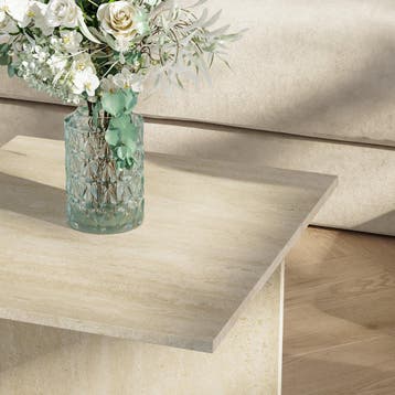 Salontafel Taniena 100x55x35 cm travertijn [en.casa], Huis en Inrichting, Tafels | Salontafels, Verzenden, Nieuw