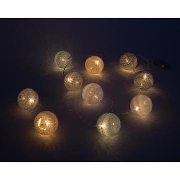 Benson Lichtsnoer - 10 LED lampen - veelkleurige cotton b..., Tuin en Terras, Ophalen of Verzenden, Nieuw