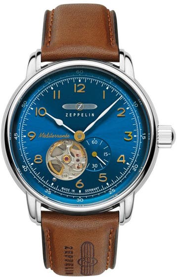 Zeppelin 9666-3 Méditerranée automatisch heren horloge, Overige merken, Staal, Verzenden, Polshorloge