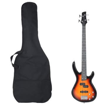 vidaXL Basgitaar voor beginners elektrisch met tas 4/4 46, Verzenden, Nieuw