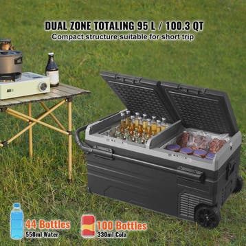 Draagbare Dubbelzone Koelkast 95L: Compressor Koelbox voor A, Verzenden, Nieuw