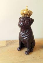 Beeldje - Gekroonde hond - Hars