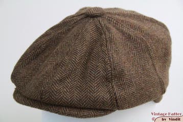 paperboy pet Hawkins groen bruin vissengraat 57, 58, 59, 60, Ophalen of Verzenden, Nieuw, Hawkins, Pet