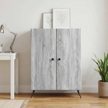 vidaXL Dressoir Grijs sonoma 66 x 34,5 x 90 cm Bewerkt hout, Verzenden, Nieuw, Overige houtsoorten, Minder dan 50 cm