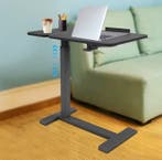 Relaxdays laptoptafel op wieltjes, verstelbaar in de hoogte, draaibaar, HxBxD 95 x 60 x 40,5 cm, zwart