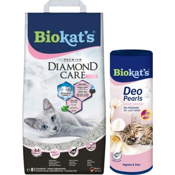 Biokats Diamond Care Fresh & Deo Pearls Babypoeder Pakket, Verzenden, Nieuw