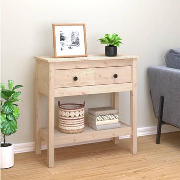 vidaXL Wandtafel 75x35x75 cm massief grenenhout, Verzenden, Nieuw, 60 cm of meer