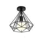 Industriële vintage plafondlamp zwart semi inbouw E27, Huis en Inrichting, Lampen | Plafondlampen, Verzenden, Nieuw